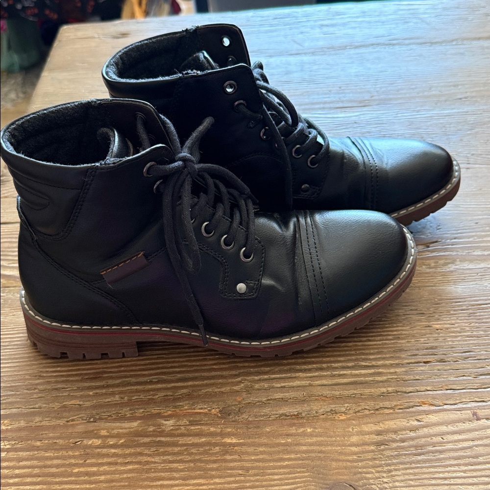 Goodfellow & Co Mens Sz 7 Jeffrey Cap Toe Fashion Combat Boots Black true - Picture 3 of 7